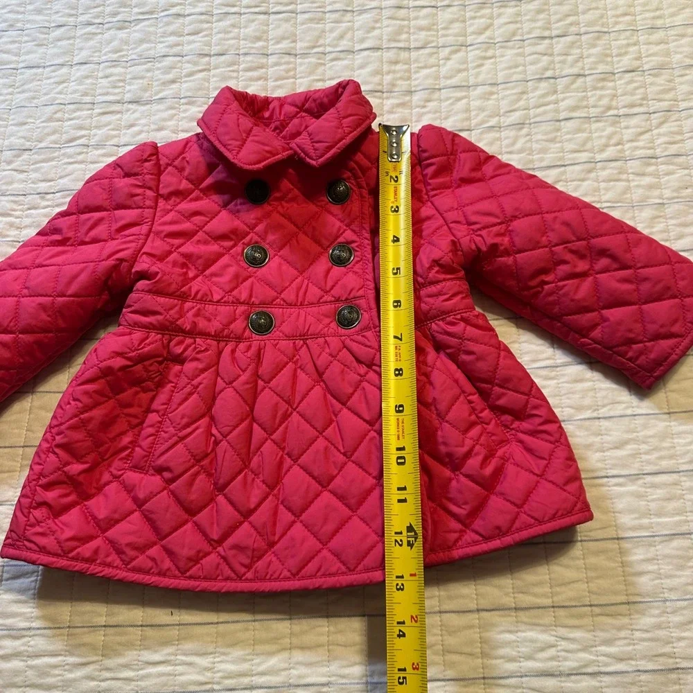 Ralph Lauren Kids Pink Quilted Barn Jacket Double‎ Breasted Coat 9M 310135905